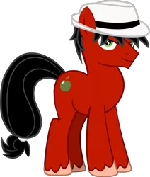 Size: 1200x1414 | Tagged: safe, artist:warszak, derpibooru import, oc, oc:moldy apple, earth pony, pony, hat, simple background, transparent background, vector