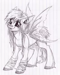 Size: 1481x1871 | Tagged: artist:faline-art, crossover, deet, derpibooru import, female, lined paper, mare, monochrome, safe, solo, the dark crystal, the dark crystal: age of resistance, traditional art