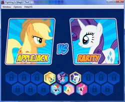 Size: 652x532 | Tagged: safe, derpibooru import, fluttershy, pinkie pie, rainbow dash, twilight sparkle, pony, unicorn, fighting is magic, female, game, locked, mare, microsoft, test, windows, windows 7