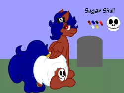 Size: 1024x768 | Tagged: suggestive, artist:slimeyjenkins, derpibooru import, oc, oc:sugar skull, unofficial characters only, pony, diaper, diaper fetish, fetish, reference sheet