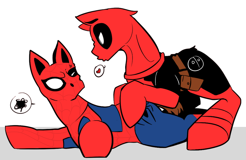 Size: 1081x706 | Tagged: safe, artist:inanimatedbrony, derpibooru import, ponified, pony, deadpool, spider-man