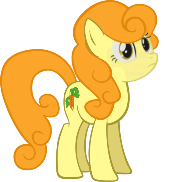 Size: 1070x1151 | Tagged: safe, artist:siivabunner, derpibooru import, edit, vector edit, carrot top, golden harvest, earth pony, pony, friendship is witchcraft, high quality rip, simple background, solo, stare, transparent background, vector