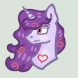 Size: 652x652 | Tagged: safe, artist:hunterthewastelander, derpibooru import, oc, oc:affinity heart, unofficial characters only, pony, unicorn, bust, female, heart, horn, mare, solo, unicorn oc