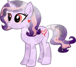 Size: 674x594 | Tagged: safe, artist:littlejurnalina, derpibooru import, oc, oc:affinity heart, unofficial characters only, crystal pony, pony, unicorn, horn, simple background, smiling, solo, transparent background, unicorn oc