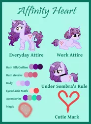 Size: 4559x6165 | Tagged: safe, artist:littlejurnalina, derpibooru import, oc, oc:affinity heart, unofficial characters only, pony, unicorn, chains, collar, female, horn, leash, mare, prone, reference sheet, slave, story included, unicorn oc