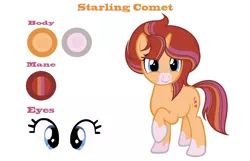 Size: 1836x1180 | Tagged: safe, artist:shadowandromedayt, derpibooru import, oc, oc:starling comet, unofficial characters only, pony, unicorn, female, mare, next generation, offspring, parent:starlight glimmer, parent:sunburst, parents:starburst, reference sheet, shadowverse, simple background, smiling, solo, white background