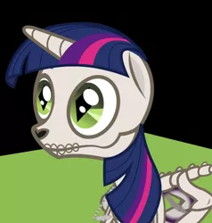 Size: 3141x3300 | Tagged: safe, artist:lightningbolt, artist:sollace, derpibooru import, edit, twilight sparkle, alicorn, pony, skeleton pony, undead, bone, discord (program), horn, skeleton, slit eyes, solo, spooky, spooky scary skeleton, vector