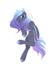 Size: 1200x1600 | Tagged: safe, artist:sugarponypie, derpibooru import, oc, unofficial characters only, pony, coat markings, commission, ethereal mane, female, floating, mare, open mouth, simple background, solo, starry mane, transparent background