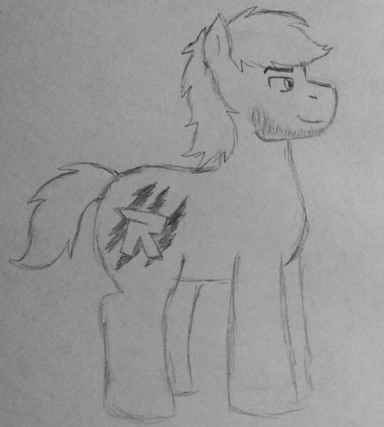 Size: 1280x1421 | Tagged: safe, artist:brickowskibois, derpibooru import, ponified, earth pony, pony, crossover, disguise, disguised changeling, lego, rex dangervest, solo, the lego movie, the lego movie 2: the second part, traditional art