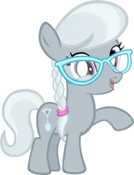Size: 5000x6557 | Tagged: safe, artist:metatiara, derpibooru import, edit, editor:slayerbvc, vector edit, silver spoon, earth pony, pony, family appreciation day, accessory-less edit, female, filly, glasses, missing accessory, simple background, solo, transparent background, vector