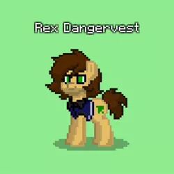 Size: 801x802 | Tagged: safe, artist:brickowskibois, derpibooru import, ponified, earth pony, pony, pony town, crossover, disguise, disguised changeling, lego, rex dangervest, solo, the lego movie, the lego movie 2: the second part