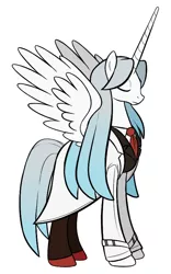 Size: 500x800 | Tagged: safe, artist:solarboyaaron, derpibooru import, ponified, alicorn, pony, angela, crossover, eyes closed, lobotomy corporation, solo