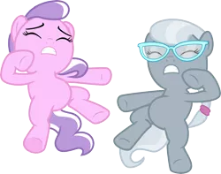 Size: 10623x8387 | Tagged: safe, artist:chezne, derpibooru import, edit, editor:slayerbvc, vector edit, diamond tiara, silver spoon, earth pony, pony, one bad apple, absurd resolution, accessory-less edit, duo, female, filly, glasses, missing accessory, simple background, transparent background, vector