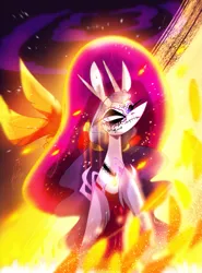 Size: 1307x1767 | Tagged: safe, artist:iheyyasyfox, derpibooru import, oc, oc:ember snow, dracony, dragon, hybrid, pony, dia de los muertos, female, fire, interspecies offspring, mare, offspring, parent:rarity, parent:spike, parents:sparity, solo