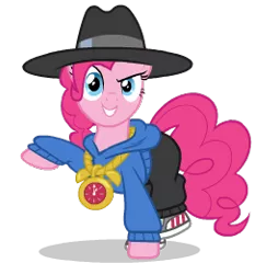 Size: 243x250 | Tagged: artist needed, safe, artist:sasha-flyer, derpibooru import, pinkie pie, earth pony, pony, testing testing 1-2-3, animated, animated png, apng for breezies, clothes, rapper pie, simple background, solo, transparent background, vector