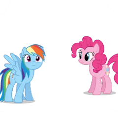 Size: 250x250 | Tagged: safe, artist:sasha-flyer, derpibooru import, pinkie pie, rainbow dash, earth pony, pegasus, pony, derpibooru, testing testing 1-2-3, animated, animated png, apng for breezies, forced juxtaposition, juxtaposition, juxtaposition win, meme, meta, multi image animation, simple background, solo, transparent background, vector