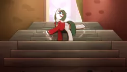 Size: 3954x2224 | Tagged: safe, artist:neighday, derpibooru import, marble pie, ponified, earth pony, pony, arthur fleck, clothes, cute, dancing, dancing joker, digital art, eyes closed, female, incelpie, joker (2019), joker stairs, makeup, marblebetes, mare, smiling, solo, stairs, the joker