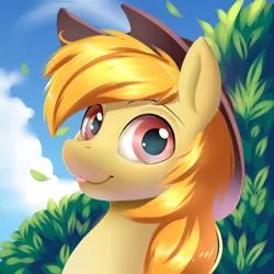 Size: 4000x4000 | Tagged: safe, artist:ask-colorsound, derpibooru import, oc, oc:beamshot, unofficial characters only, earth pony, pony, cowboy hat, hat, icon, male, solo, stallion, tree