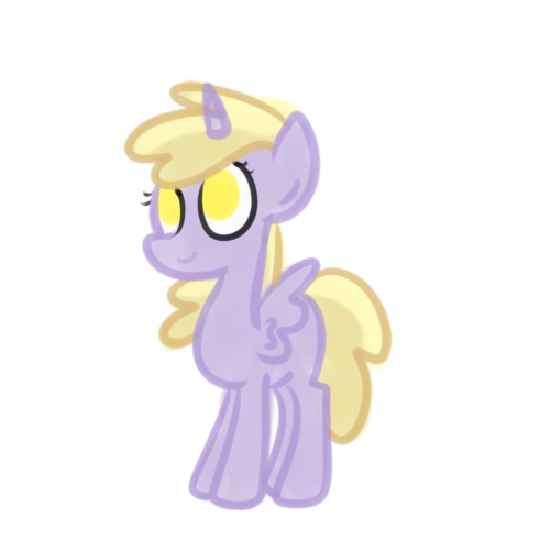 Size: 500x500 | Tagged: safe, artist:wisheslotus, derpibooru import, dinky hooves, alicorn, pony, alicornified, dinkycorn, female, filly, race swap, simple background, solo, white background, wide eyes