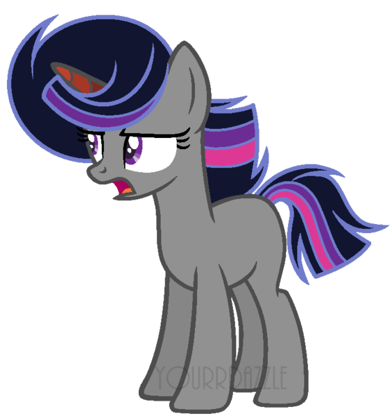 Size: 732x778 | Tagged: safe, artist:yourrdazzle, derpibooru import, oc, oc:crescent moon, pony, unicorn, base used, female, mare, offspring, parent:king sombra, parent:twilight sparkle, parents:twibra, simple background, solo, transparent background