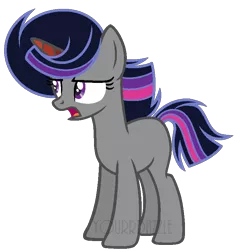 Size: 732x778 | Tagged: safe, artist:yourrdazzle, derpibooru import, oc, oc:crescent moon, pony, unicorn, base used, female, mare, offspring, parent:king sombra, parent:twilight sparkle, parents:twibra, simple background, solo, transparent background