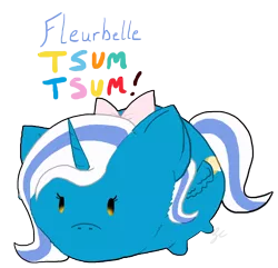 Size: 1084x1044 | Tagged: safe, artist:royalswirls, derpibooru import, oc, oc:fleurbelle, alicorn, pony, adorabelle, alicorn oc, bow, chubbie, cute, female, hair bow, horn, mare, smol, sweet, tsum tsum, wings