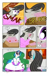 Size: 1867x2885 | Tagged: anthro, artist:necrofeline, breasts, butt expansion, comic, comic:the booty trap 2, derpibooru import, growth, octavia melody, series:the booty trap, suggestive, vinyl scratch