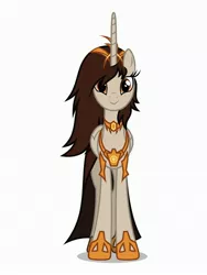 Size: 2400x3200 | Tagged: artist needed, safe, derpibooru import, oc, oc:queen salinas, alicorn, pony, alicorn oc, female, horn, jewelry, mare, regalia, simple background, smiling, wings