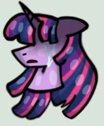 Size: 400x483 | Tagged: safe, artist:hunterthewastelander, derpibooru import, twilight sparkle, pony, unicorn, bust, crying, female, mare, sad, solo, unicorn twilight