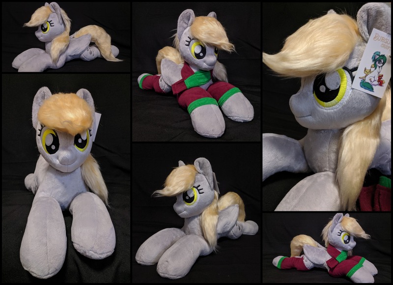 Size: 2000x1450 | Tagged: safe, artist:burgunzik, derpibooru import, derpy hooves, pony, irl, photo, plushie, prone, solo