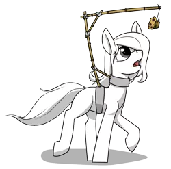 Size: 925x914 | Tagged: artist:dacaoo, carrot on a stick, derpibooru import, fallout equestria, fallout equestria: project horizons, fanfic art, food, muffin, oc, oc:boo, safe, simple background, solo, transparent background, unofficial characters only