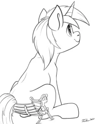 Size: 2856x3584 | Tagged: safe, artist:tsitra360, derpibooru import, bon bon, lyra heartstrings, sweetie drops, earth pony, pony, unicorn, :i, giant pony, lineart, macro, meme, park bench, sitting, sitting lyra