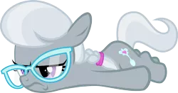 Size: 1024x537 | Tagged: safe, artist:rockint765, derpibooru import, edit, editor:slayerbvc, vector edit, silver spoon, earth pony, pony, accessory-less edit, annoyed, female, filly, glasses, missing accessory, simple background, solo, transparent background, vector