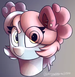 Size: 1220x1250 | Tagged: safe, artist:perezadotarts, derpibooru import, oc, pony, eye clipping through hair, looking at you, simple background, smiling, solo