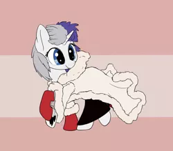 Size: 1876x1640 | Tagged: safe, artist:whiskeypanda, derpibooru import, rarity, ponified, pony, unicorn, the last problem, /mlp/, 101 dalmatians, alternate hairstyle, clothes, cosplay, costume, drawthread, dress, gloves, handbag, mantle, older, simple background