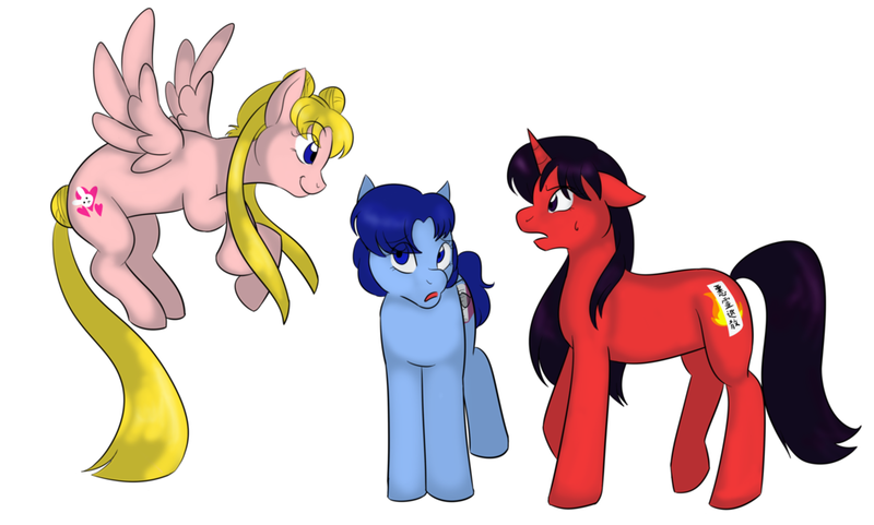 Size: 1024x616 | Tagged: safe, artist:kourabiedes, derpibooru import, ponified, earth pony, pegasus, pony, unicorn, amy anderson, raye hino, sailor mars, sailor mercury, sailor moon, serena tsukino