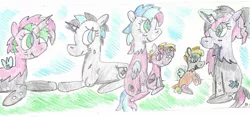 Size: 2133x997 | Tagged: artist:ptitemouette, aunt and niece, cousins, derpibooru import, female, filly, grandmother and grandchild, grandmother and granddaughter, hybrid, interspecies offspring, magical lesbian spawn, mother and child, mother and daughter, oc, oc:cricket thunder, oc:drosophile, oc:glowing radiance, oc:ladybug, oc:mantis, oc:rainbow bug, oc x oc, offspring, parent:king sombra, parent:oc:cotton wing, parent:oc:drosophile, parent:oc:fluffle puff, parent:oc:glowing radiance, parent:oc:ladybug, parent:oc:rainbow bug, parent:oc:sweet rain, parent:queen chrysalis, parent:radiant hope, parents:canon x oc, parents:chrysipuff, parents:hopebra, safe, shipping, siblings, sisters