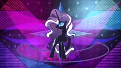 Size: 3840x2160 | Tagged: safe, artist:jeatz-axl, artist:laszlvfx, derpibooru import, edit, idw, nightmare rarity, pony, unicorn, abstract background, female, idw showified, mare, solo, wallpaper, wallpaper edit