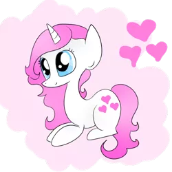 Size: 500x500 | Tagged: safe, artist:wisheslotus, derpibooru import, oc, unofficial characters only, pony, unicorn, female, heart, horn, mare, prone, solo, unicorn oc