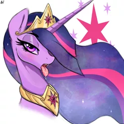 Size: 2000x2000 | Tagged: suggestive, artist:aer0 zer0, derpibooru import, princess twilight 2.0, twilight sparkle, twilight sparkle (alicorn), alicorn, pony, the last problem, ahegao, bedroom eyes, blushing, drool, female, lewd, lidded eyes, looking at you, mare, open mouth, salivating, solo, solo female, tongue out