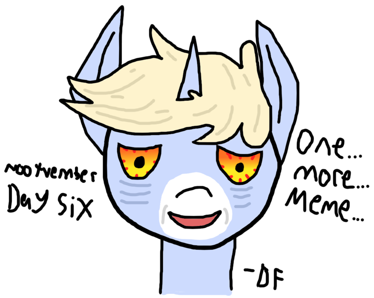 Size: 1262x1006 | Tagged: safe, artist:dazzlingflash, derpibooru import, oc, oc:nootaz, pony, unicorn, bloodshot eyes, gradient eyes, nootvember, nootvember 2019, text, tired