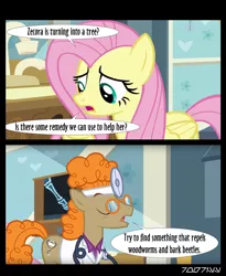 Size: 640x781 | Tagged: safe, derpibooru import, edit, edited screencap, editor:teren rogriss, screencap, doctor muffin top, fluttershy, earth pony, pegasus, pony, a health of information, stethoscope
