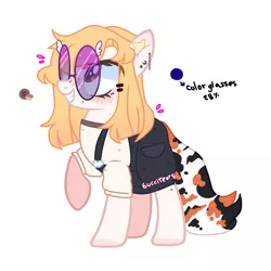 Size: 2000x2000 | Tagged: safe, artist:fliyingrainbow, derpibooru import, oc, oc:serendipity, earth pony, pony, clothes, female, glasses, mare, simple background, solo, white background