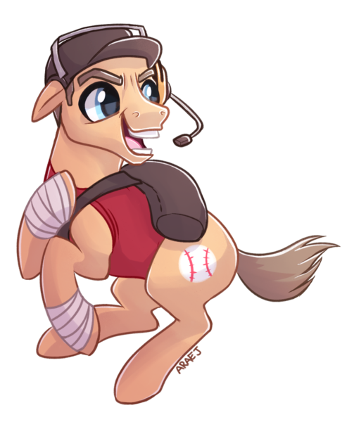 Size: 754x900 | Tagged: safe, artist:vampireselene13, derpibooru import, ponified, earth pony, pony, scout, team fortress 2, video game