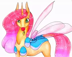 Size: 1024x816 | Tagged: ambryn, artist:oneiria-fylakas, derpibooru import, female, mouth hold, oc, oc:tina, original species, safe, solo, traditional art