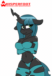 Size: 872x1280 | Tagged: suggestive, artist:whisperfoot, derpibooru import, queen chrysalis, anthro, changeling, changeling queen, angry, animated, arms folded, arm warmers, bare shoulders, belly button, big breasts, bikini, blushing, boob squish, breasts, busty queen chrysalis, clothes, ear fluff, embarrassed, fangs, female, frame by frame, gif, gritted teeth, hand on hip, horn, jiggle, looking at you, pinup, reversalis, ripped pants, ripped stockings, ripping clothes, sexy, simple background, skimpy outfit, skintight clothes, socks, solo, stockings, swimsuit, tail, thick, thigh highs, thighs, thunder thighs, tsundalis, tsundere, wall of tags, wide hips, wingless