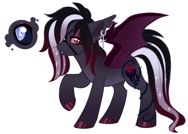 Size: 900x645 | Tagged: safe, artist:azure-art-wave, derpibooru import, oc, oc:hades, bat pony, pony, ear piercing, earring, female, jewelry, mare, piercing, simple background, solo, transparent background