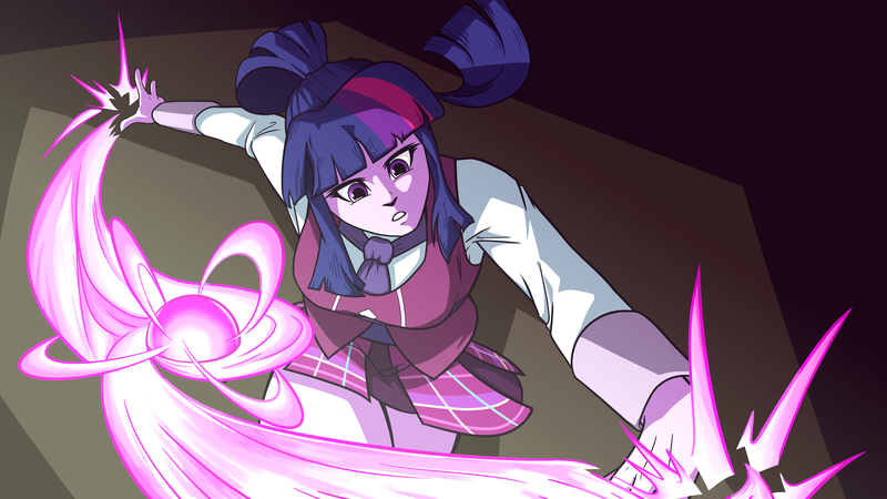 Size: 5120x2880 | Tagged: safe, artist:chopchopguy, derpibooru import, sci-twi, twilight sparkle, equestria girls, magic, solo