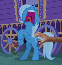 Size: 513x539 | Tagged: safe, derpibooru import, edit, edited screencap, editor:hotkinkajou, screencap, trixie, pony, unicorn, to where and back again, adorable distress, animated, cropped, cute, disembodied hand, female, floppy ears, freakout, frightened, frown, gif, hand, hoofy-kicks, horses doing horse things, loop, majestic as fuck, mare, nose in the air, open mouth, panic, perfect loop, raised leg, rearing, scared, screaming, solo, tickling, tongue out, trixie's wagon, uvula, volumetric mouth, wide eyes