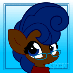 Size: 700x700 | Tagged: safe, artist:hungrysohma, derpibooru import, oc, oc:keychi, unofficial characters only, earth pony, pony, animated, bust, clothes, commission, gif, glasses, loop, one eye closed, portrait, smiling, solo, wink